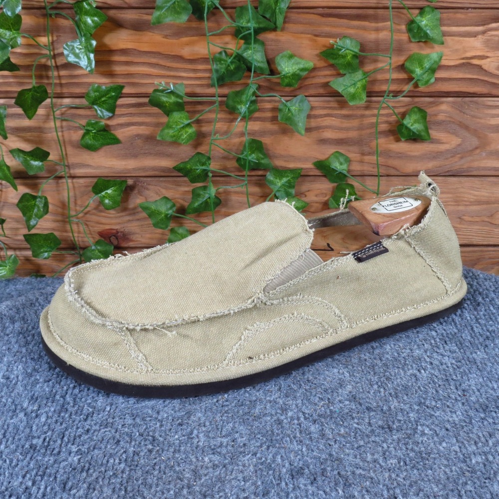 Airwalk Mens Canvas Slip On Loafer Shoes Size 11 Everyday Comfort Tan Canvas